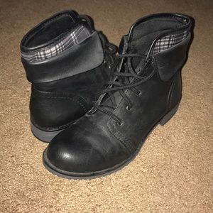 Black combat boots